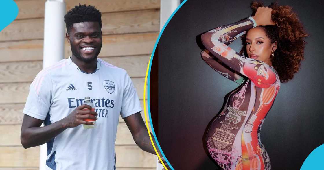 Thomas Partey and his lover Janine Mackson in photos