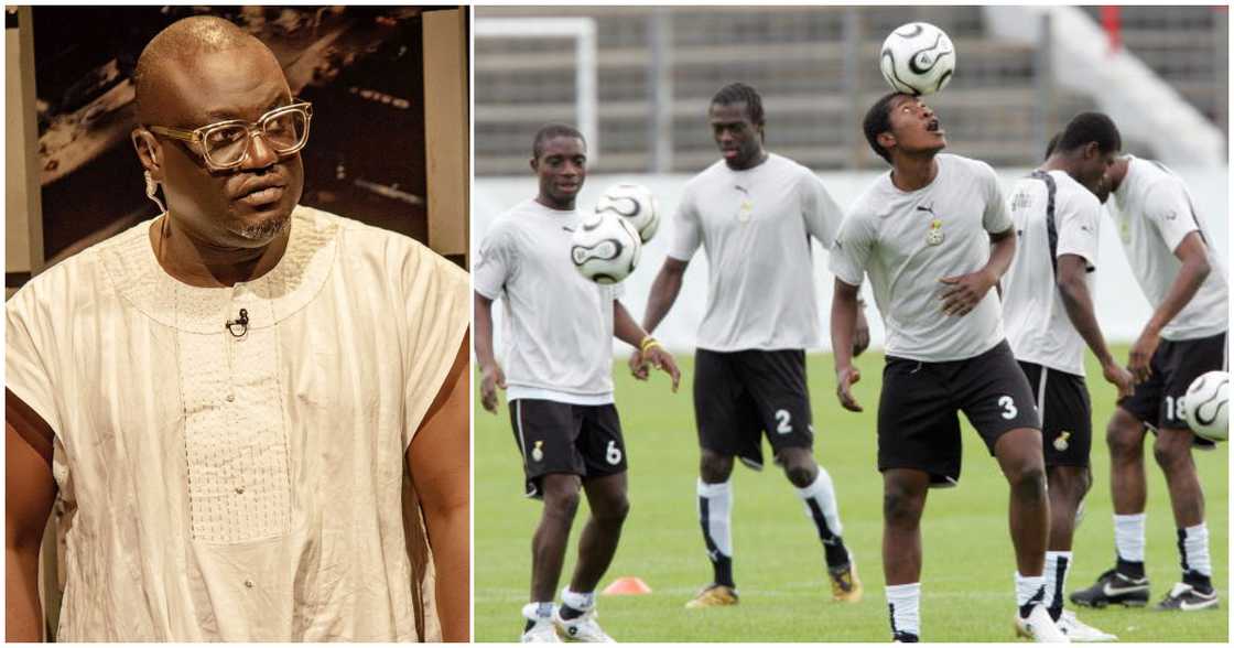 Photos showing Mikki Osei Berko and the Black Stars team in training Photos showing Mikki Osei Berko and the Black Stars team in training