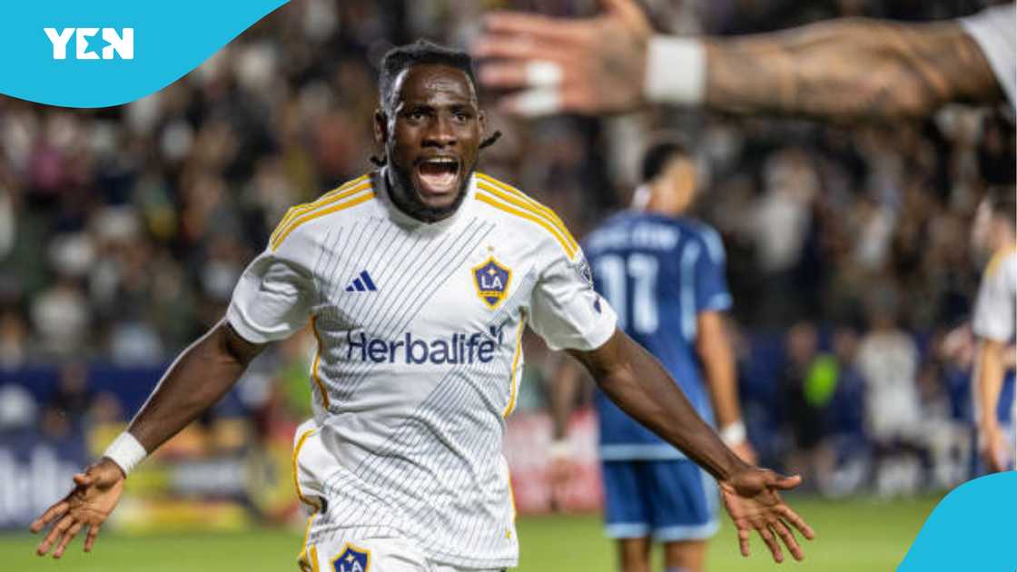 Joseph Paintsil celebrates after scoring for LA Galaxy. Joseph Paintsil celebrates after scoring for LA Galaxy.