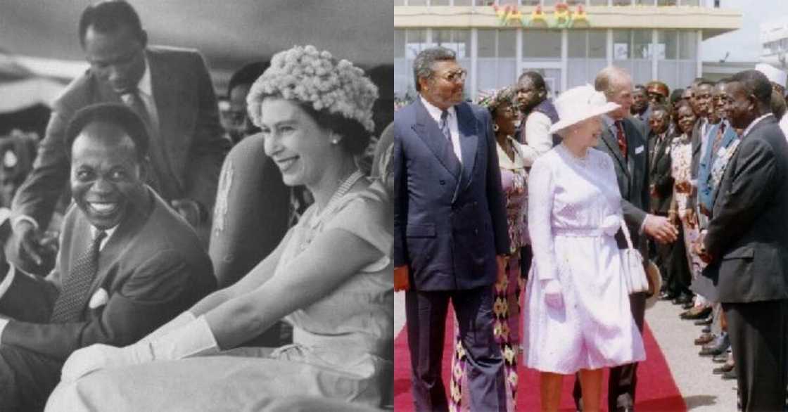 5 Historic photos showing Queen Elizabeth II meeting Ghana's presidents