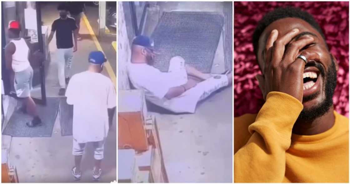 Netizen who reacted to man pretending to faint say it was a set-up. Netizen who reacted to man pretending to faint say it was a set-up.