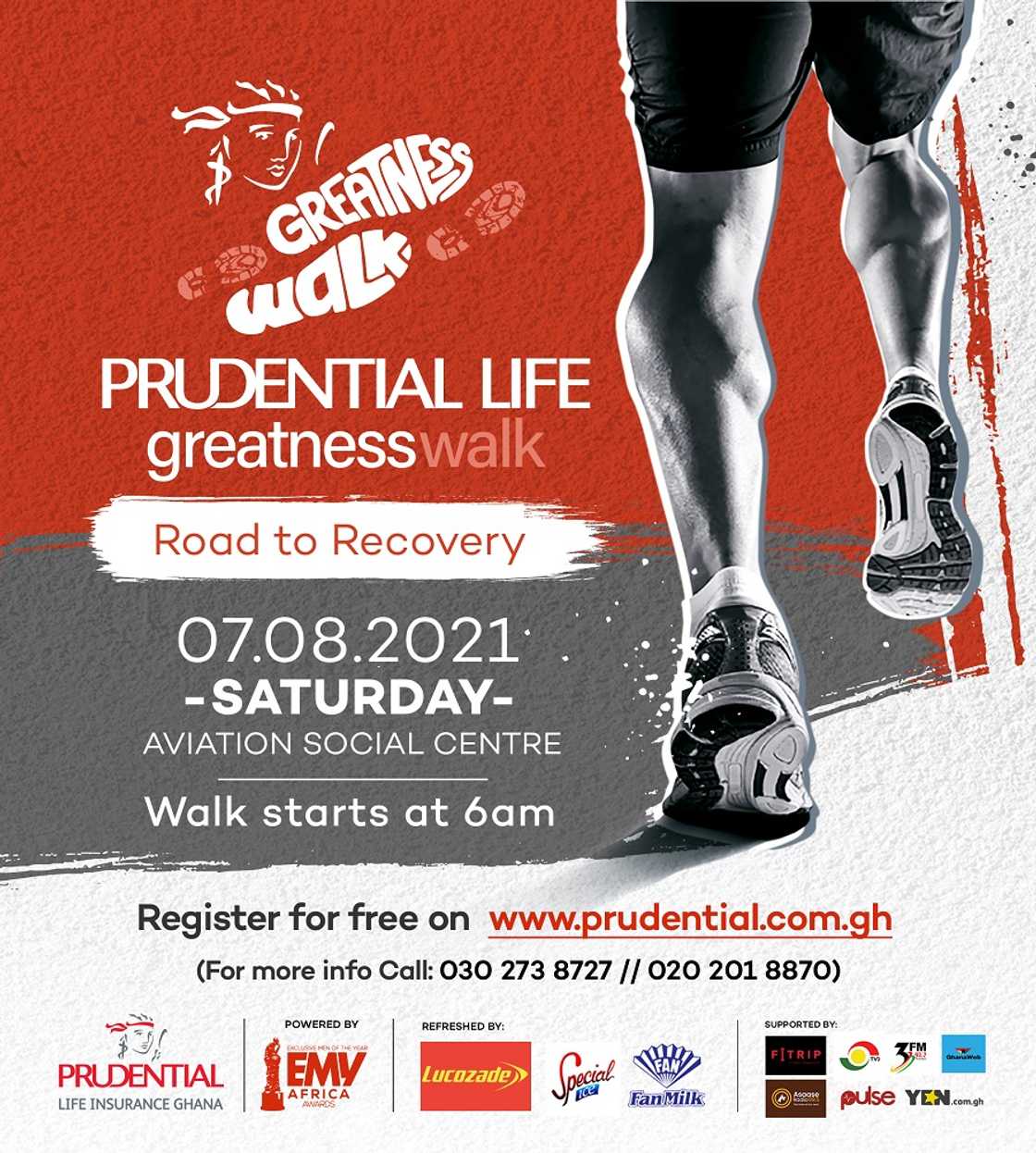 EMY Africa partners with Prudential Life Insurance for Greatness Walk on August 3