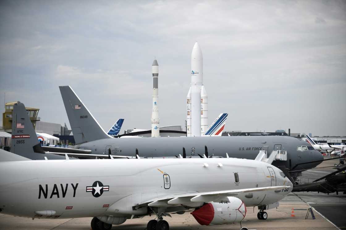 US Air Force and Navy aircraft on display ahead of Monday's opening of the Paris Air Show US Air Force and Navy aircraft on display ahead of Monday's opening of the Paris Air Show