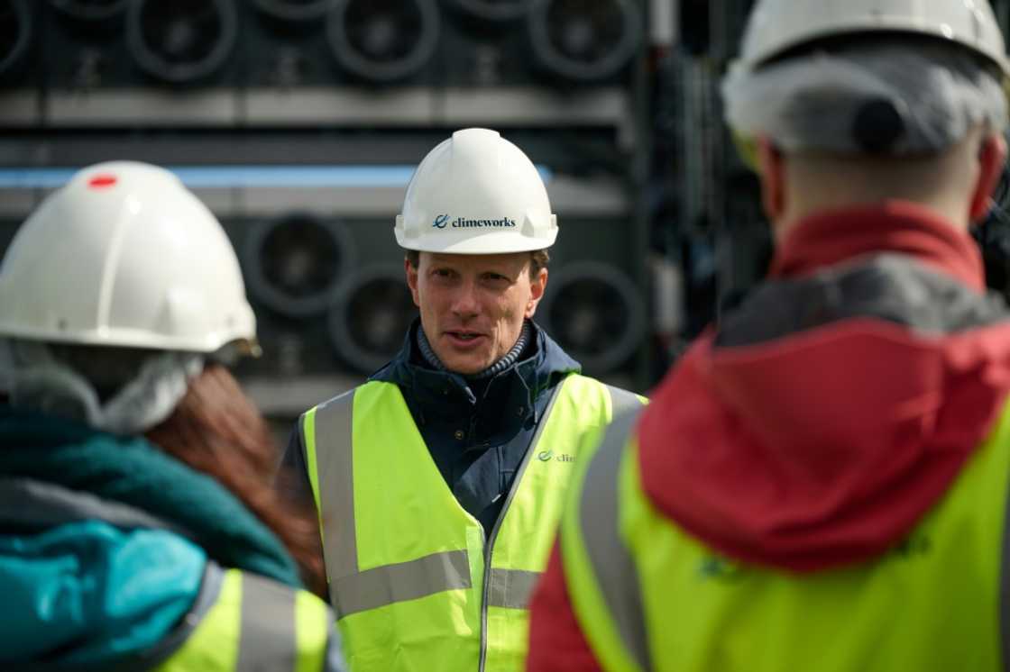 Christoph Gebald, co-CEO and co-founder of Swiss start-up Climeworks showed their new plant in Hellisheidi Christoph Gebald, co-CEO and co-founder of Swiss start-up Climeworks showed their new plant in Hellisheidi