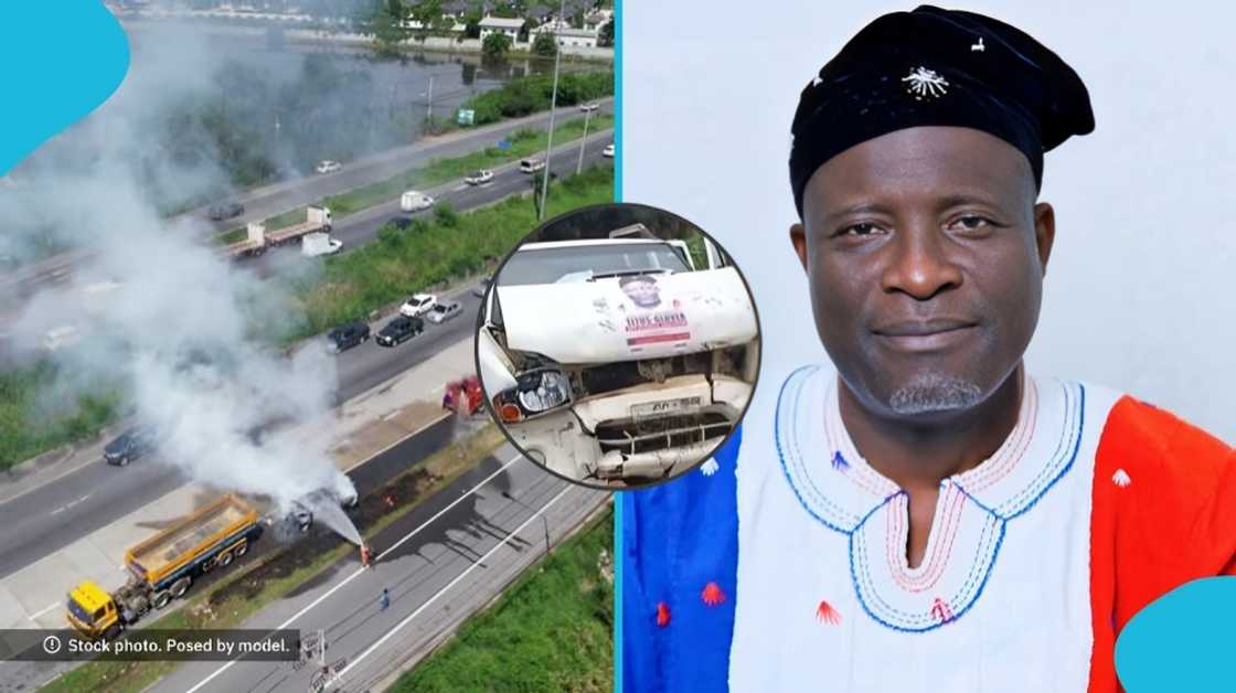 Titus-Glover accident, Dambai Tamale road accident, Greater Accra Regional Minister, NPP convoy incident, Daniel Nii Kwartei Titus-Glover, serious vehicle crash, NPP members