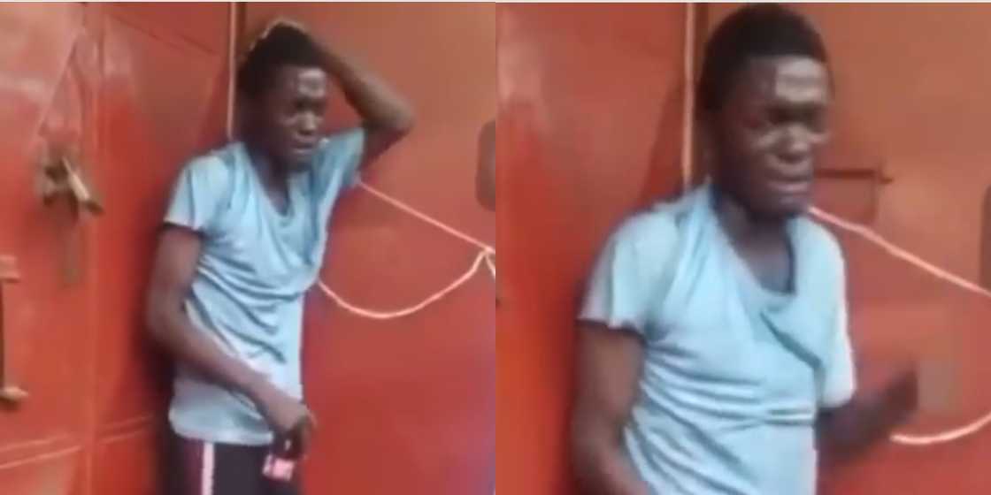 Thief allegedly caught stealing given malt and forced to dance by Ghanaian residents