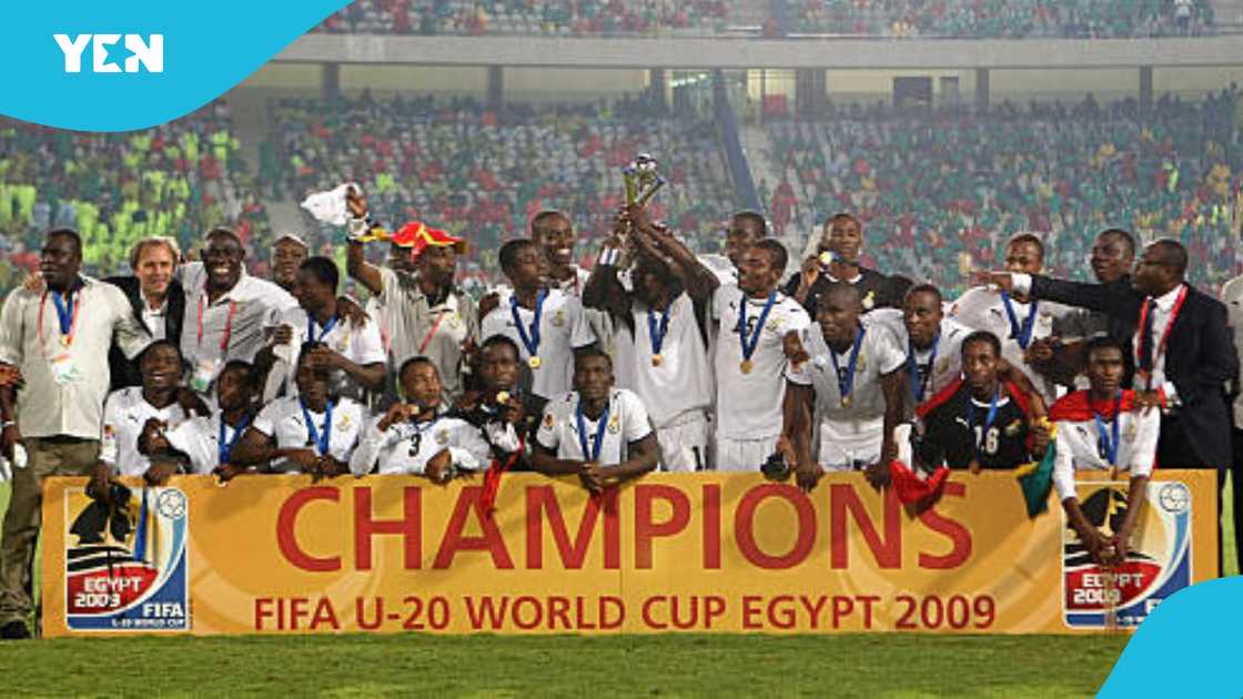 Ghana U20 team celebrate World Cup success. Ghana U20 team celebrate World Cup success.