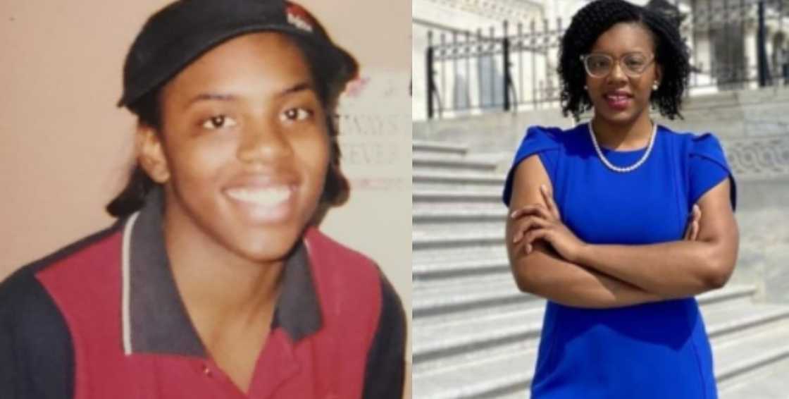 Lady Posts side-by-side Picture of Working very First job Against her Current job Lady Posts side-by-side Picture of Working very First job Against her Current job