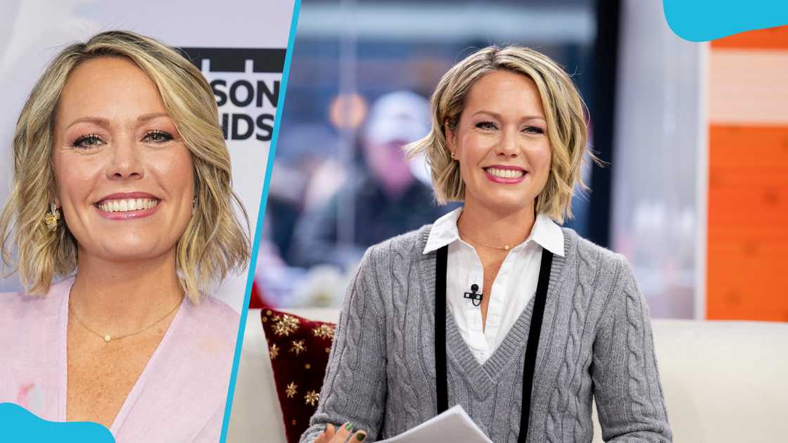 Dylan Dreyer (L) at the Hudson River Park Friends 8th Annual Playground Committee Luncheon. Dylan Dreyer (R) is presenting news