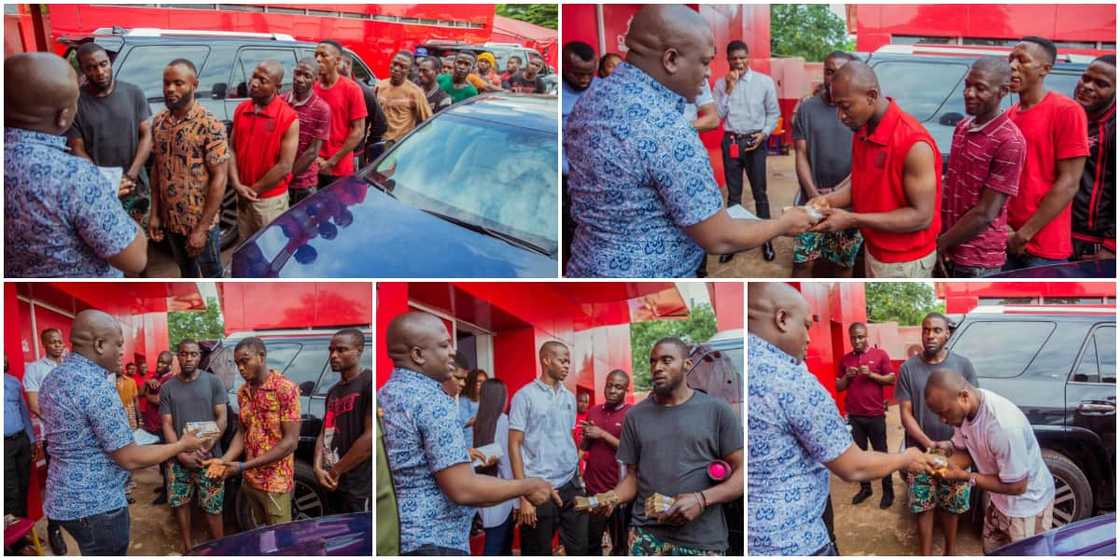 Social media reacts as Nigerian billionaire stuns car washers, splashes thousands of naira as gifts Social media reacts as Nigerian billionaire stuns car washers, splashes thousands of naira as gifts