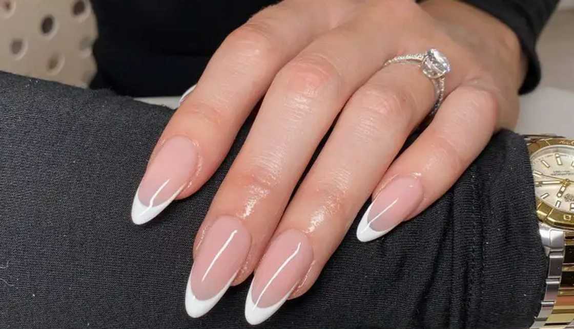 Sleek, chic, milky pink nails