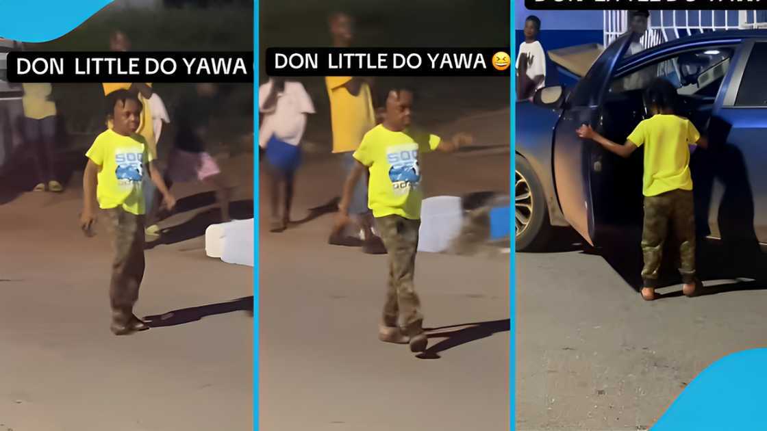 Don Little, Don Little's car, Ghanaian actor, Don Little looking wobbly, Kumawood, Ghana