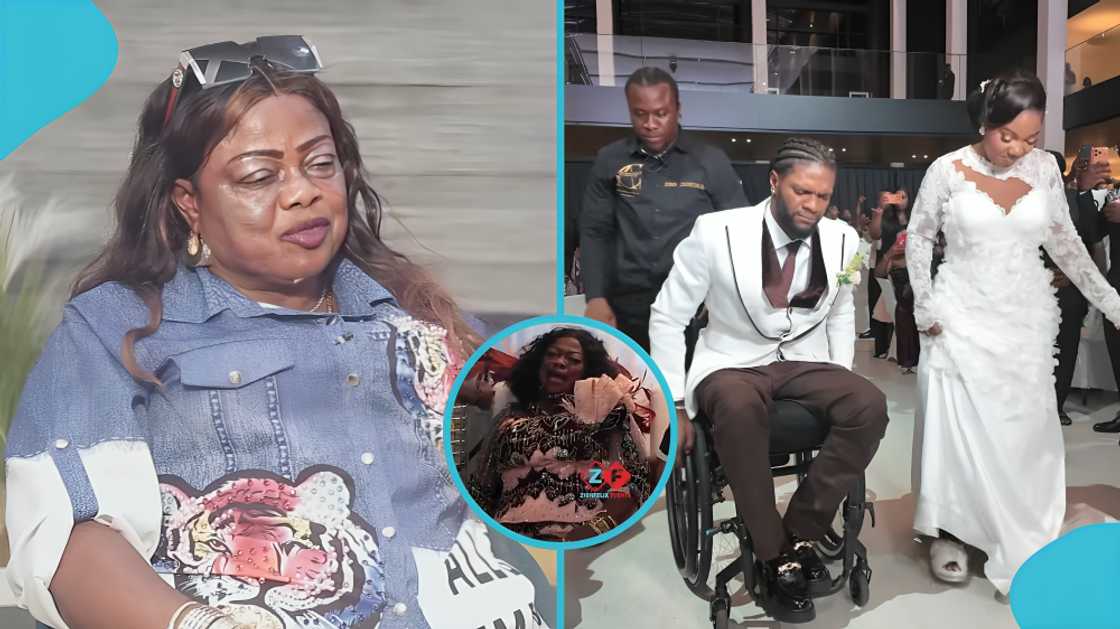 Ogidi Brown's wedding, Artist Maame, emotional wedding moments, wheelchair-bound marriage, Ghana, Delay TV interview, family, Jessica, Ogidi Brown, bride, mother's love and pride