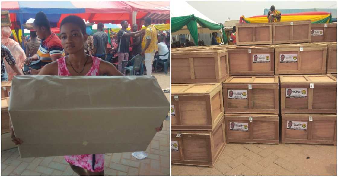 MP for Ekumfi Abeiku Crestil has donated chopboxes, trunks and food items to over 200 SHS students in his constituency.