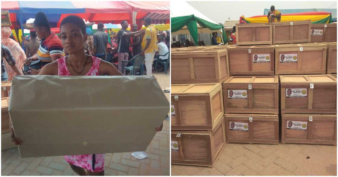 MP for Ekumfi Abeiku Crestil has donated chopboxes, trunks and food items to over 200 SHS students in his constituency. MP for Ekumfi Abeiku Crestil has donated chopboxes, trunks and food items to over 200 SHS students in his constituency.