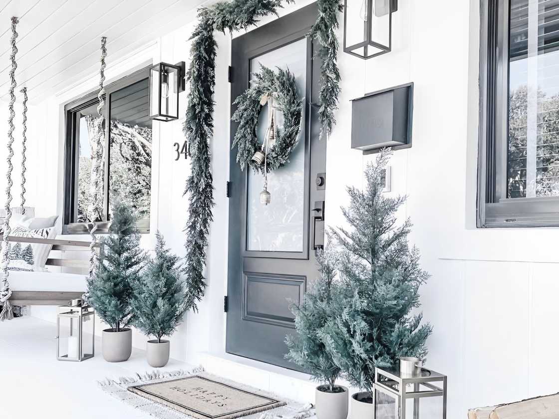 A front porch with a rustic touch of farmhouse A front porch with a rustic touch of farmhouse