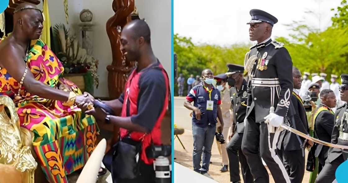 Dampare, the Asantehene, Otumfuo, official photographer, police officer, the IGP, Manhyia Palace