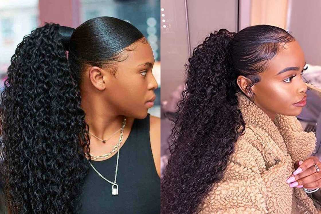 Packing gel hairstyle with curly weave Packing gel hairstyle with curly weave