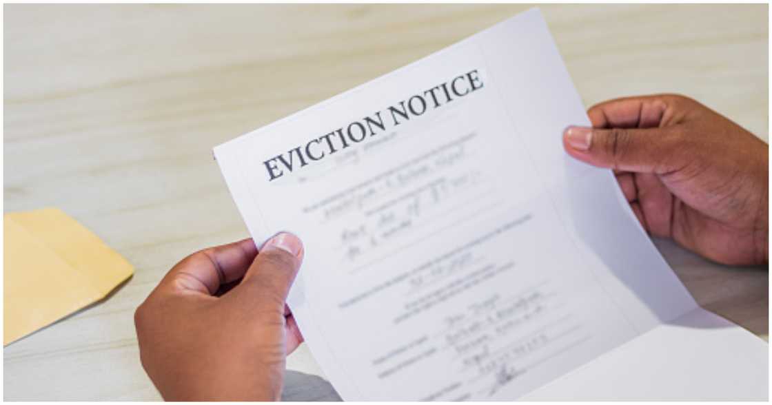 A tenant is issued an eviction notice by his landlord A tenant is issued an eviction notice by his landlord
