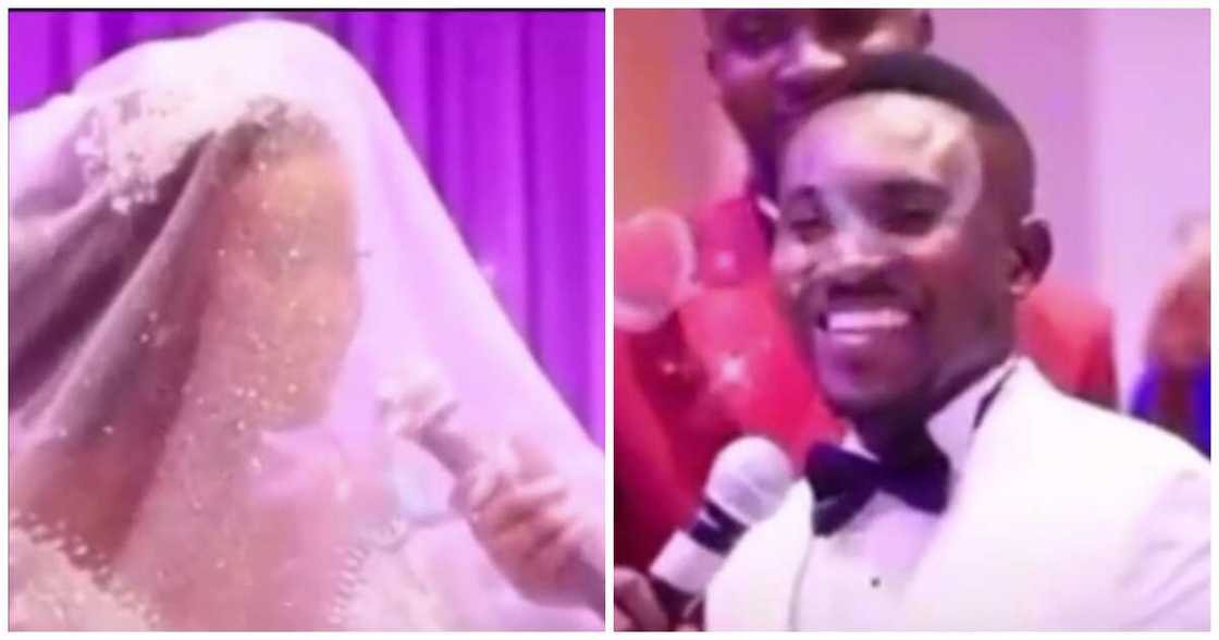 Ghanaian bride making sweet promises to groom