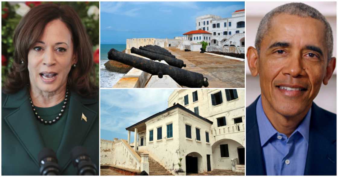 Photos of Kamala Harris, Barack Obama and Cape Coast Castle