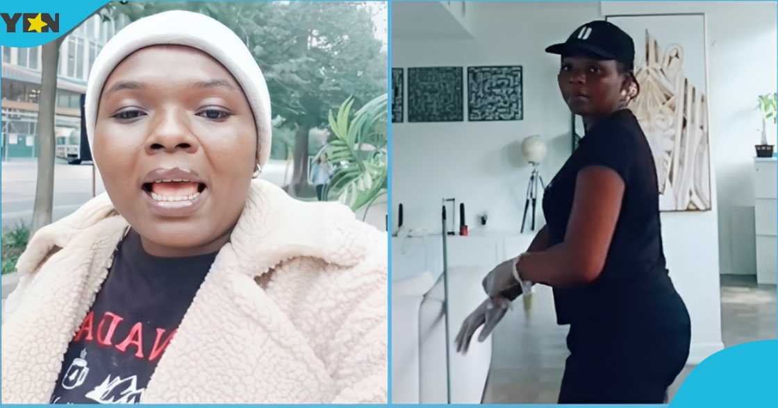 Photo of Ghanaian lady who doing her job as a cleaner in Canada. Photo of Ghanaian lady who doing her job as a cleaner in Canada.