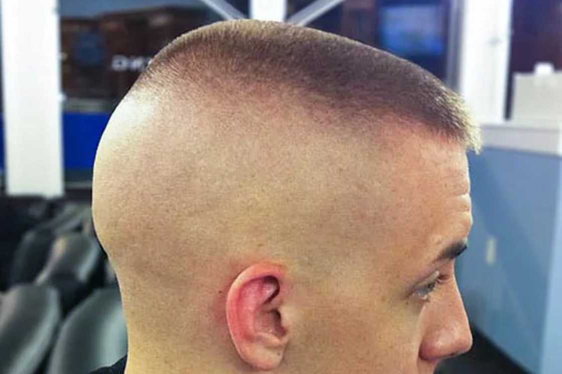 A white man with the original high and tight haircut A white man with the original high and tight haircut