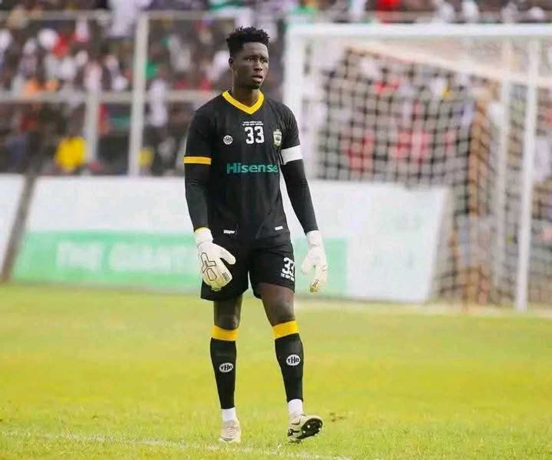 Asante Kotoko goalkeeper Fredrick Asare during a Ghana Premier League match in the 2024/25 season Asante Kotoko goalkeeper Fredrick Asare during a Ghana Premier League match in the 2024/25 season