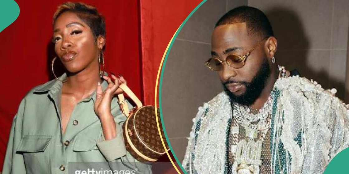 Fans dig up throwback video of Tiwa Savage saying she lived with Davido before amid their rift. Fans dig up throwback video of Tiwa Savage saying she lived with Davido before amid their rift.