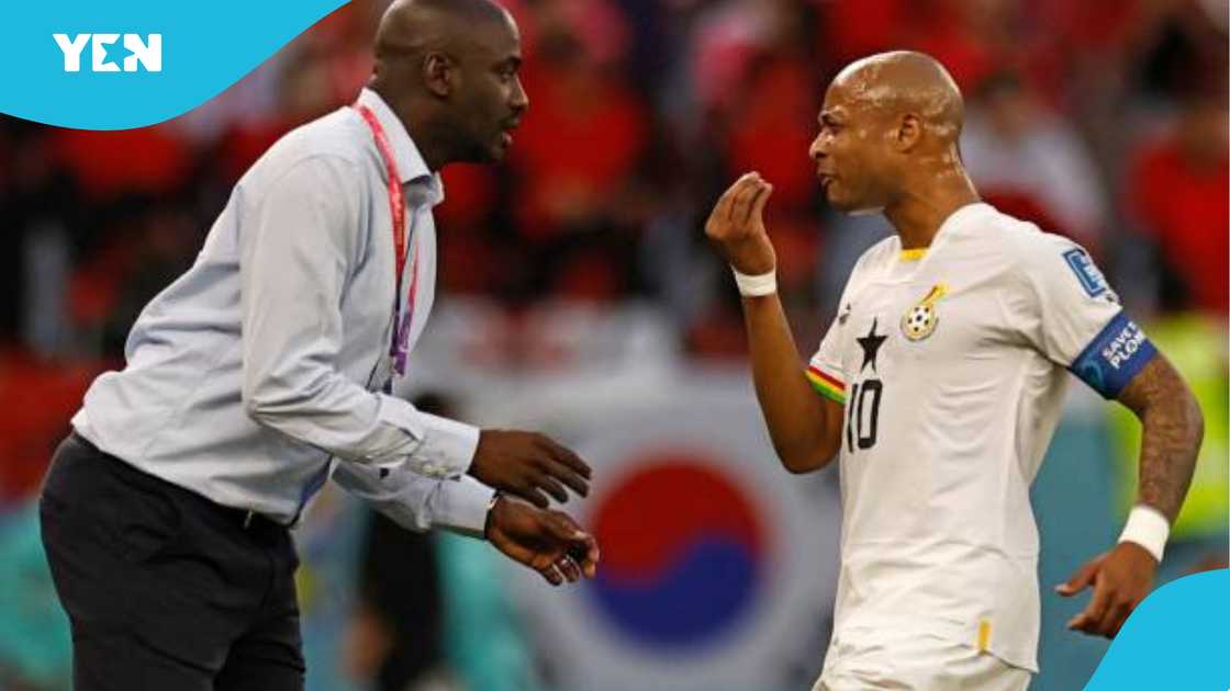 Otto Addo and Andre Ayew during the World Cup in Qatar. Otto Addo and Andre Ayew during the World Cup in Qatar.