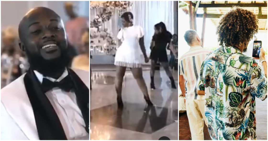 Bride performs for groom at their wedding. Bride performs for groom at their wedding.