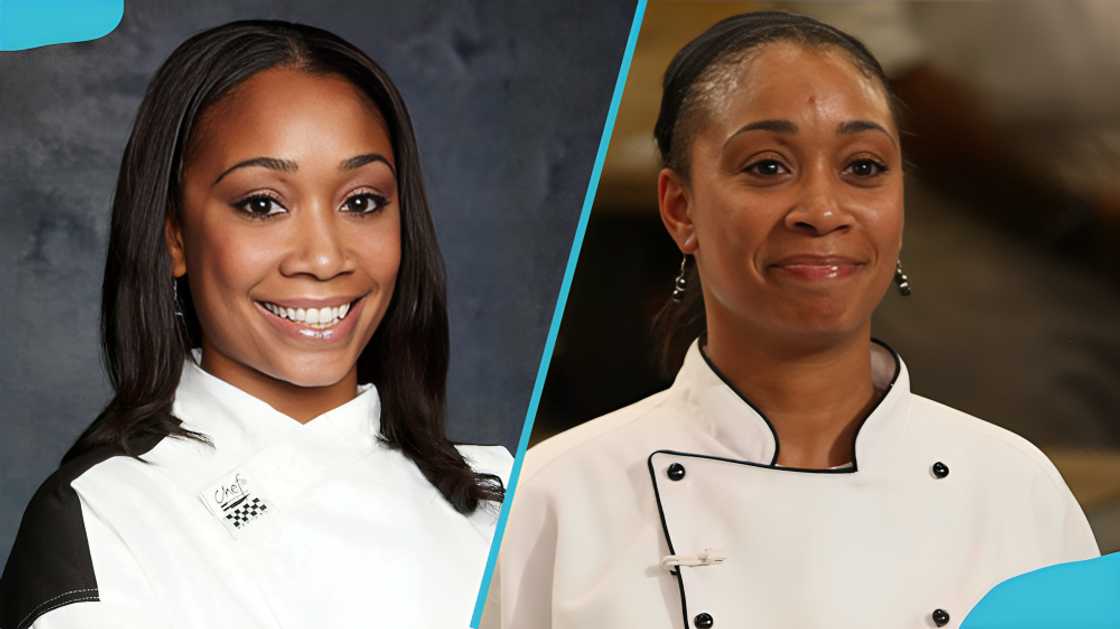 Ja'Nel Witt smiling in a chef's white uniforms Ja'Nel Witt smiling in a chef's white uniforms
