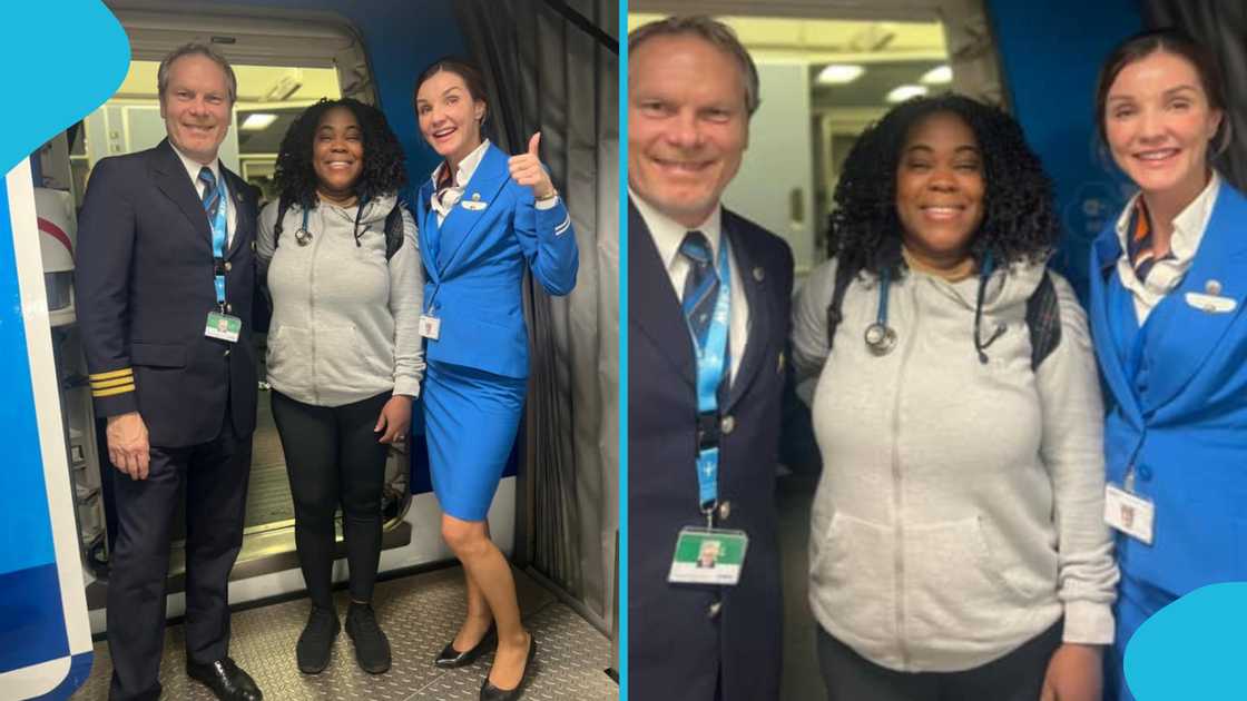 Ghanaian doctor, Dr Emefa Addo-Klah, KLM, Doctor saves life, Passenger onboard, Flight to Ghana. Ghanaian doctor, Dr Emefa Addo-Klah, KLM, Doctor saves life, Passenger onboard, Flight to Ghana.