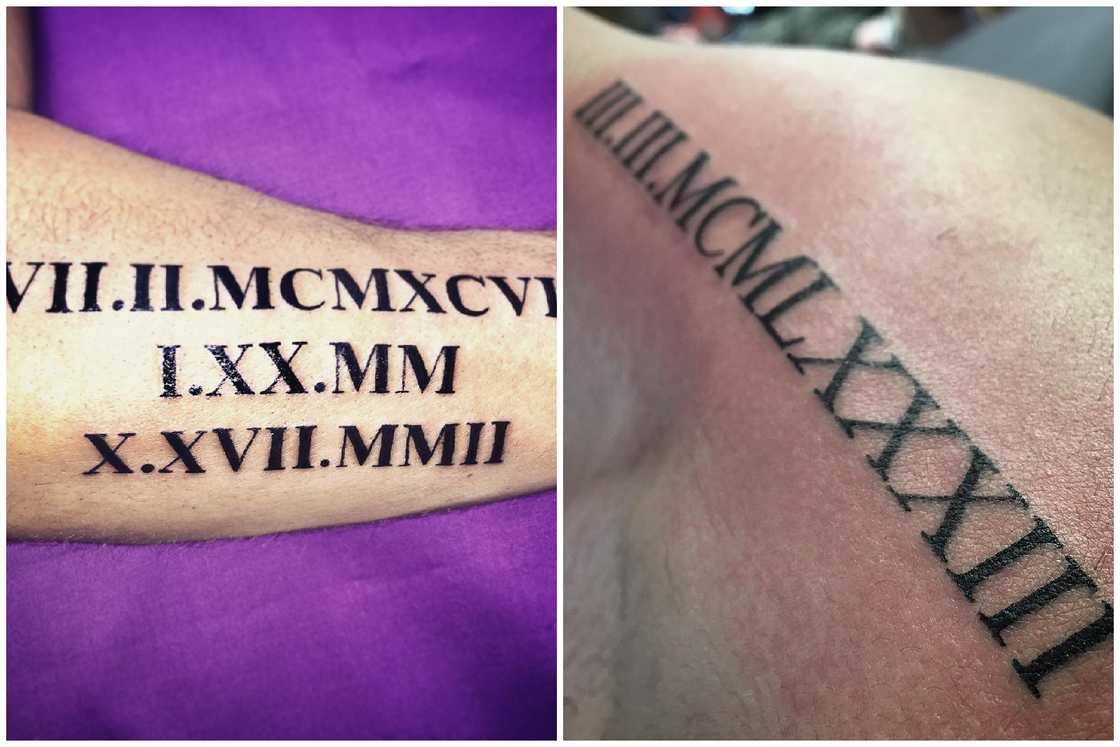 Roman numerals tattoo