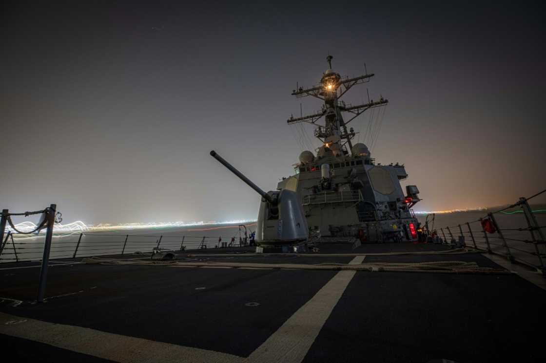 The US guided-missile destroyer USS Carney shot down more than a dozen drones in the Red Sea launched from Huthi-controlled areas of Yemen, defense officials say The US guided-missile destroyer USS Carney shot down more than a dozen drones in the Red Sea launched from Huthi-controlled areas of Yemen, defense officials say