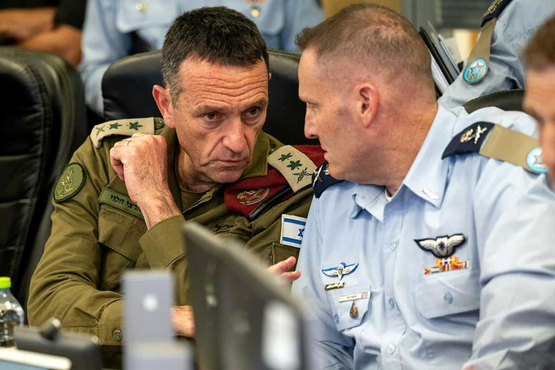 Israeli army chief General Herzi Halevi (L) warned Iran's attack at the weekend would be 'met with a response' Israeli army chief General Herzi Halevi (L) warned Iran's attack at the weekend would be 'met with a response'