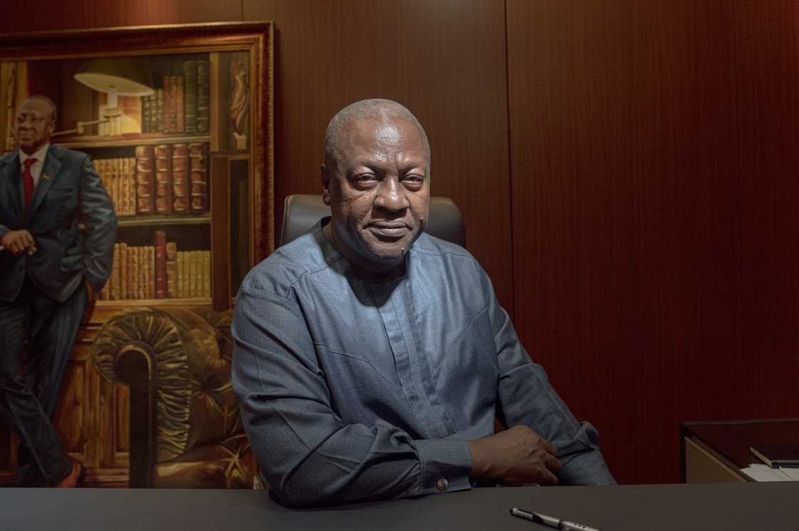 John Mahama poses for a photograph after an interview John Mahama poses for a photograph after an interview