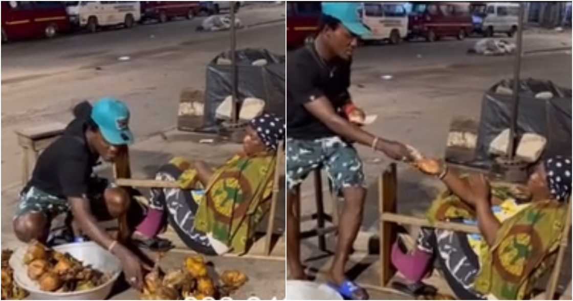 Photo of young man and kenkey seller