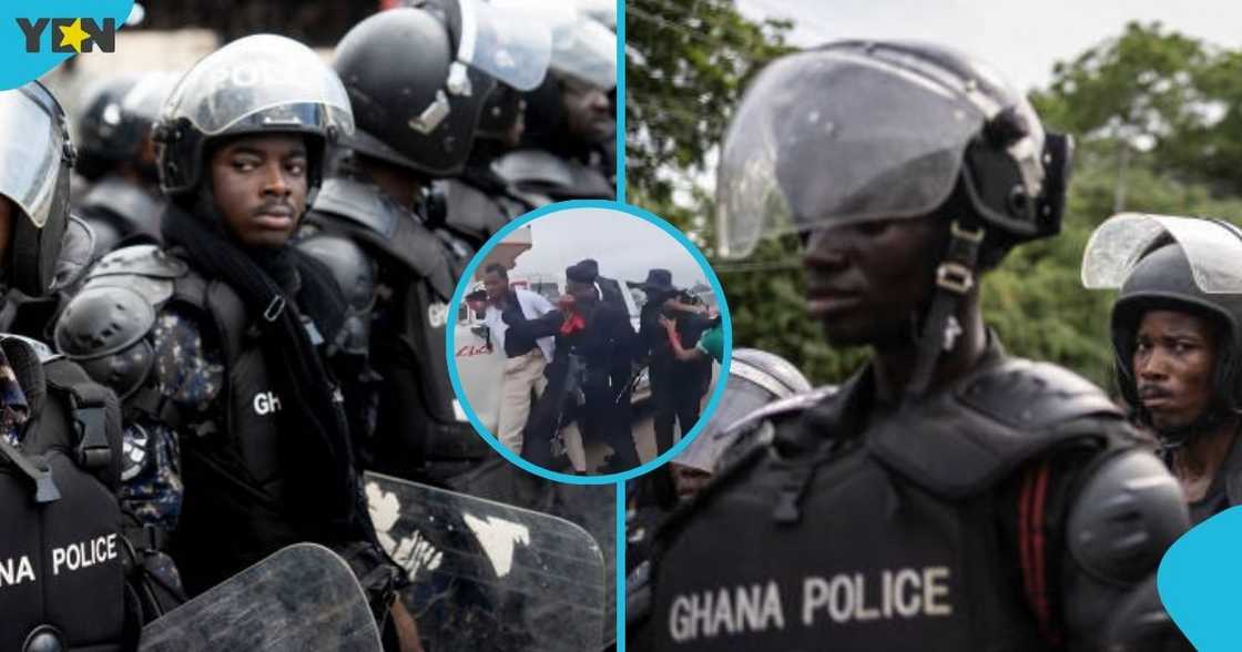 A student demonstration, Techiman Krobo Nursing Training College, nursing students, police firing shots, students protest