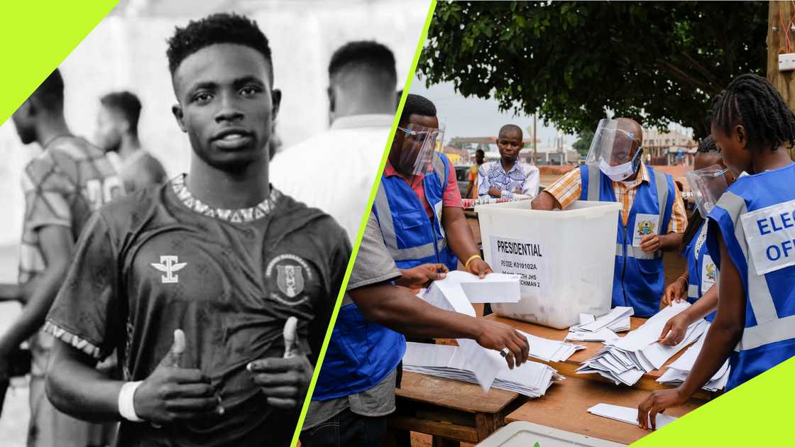 The brother of a young footballer who died during the 2024 elections has shared details of what led to his death. Photos by @onua951fm/X and Nipah Dennis/Getty.