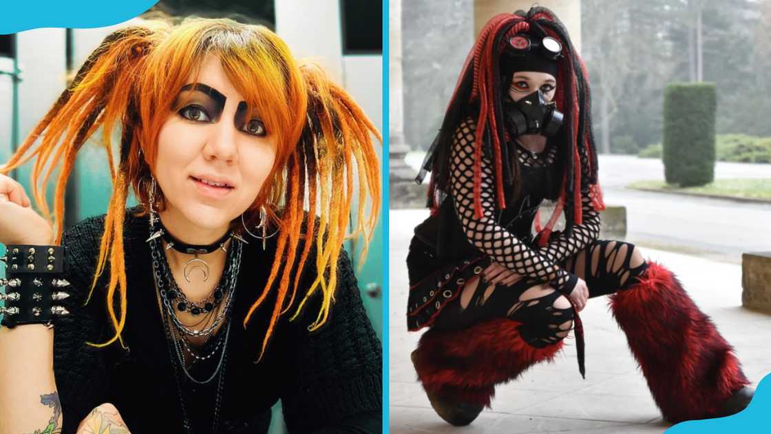 Two women in indutrial goth style