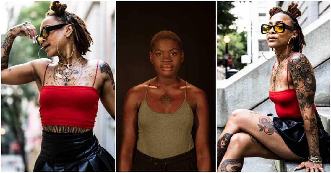 Nigerian lady, tattoos, piercings Nigerian lady, tattoos, piercings