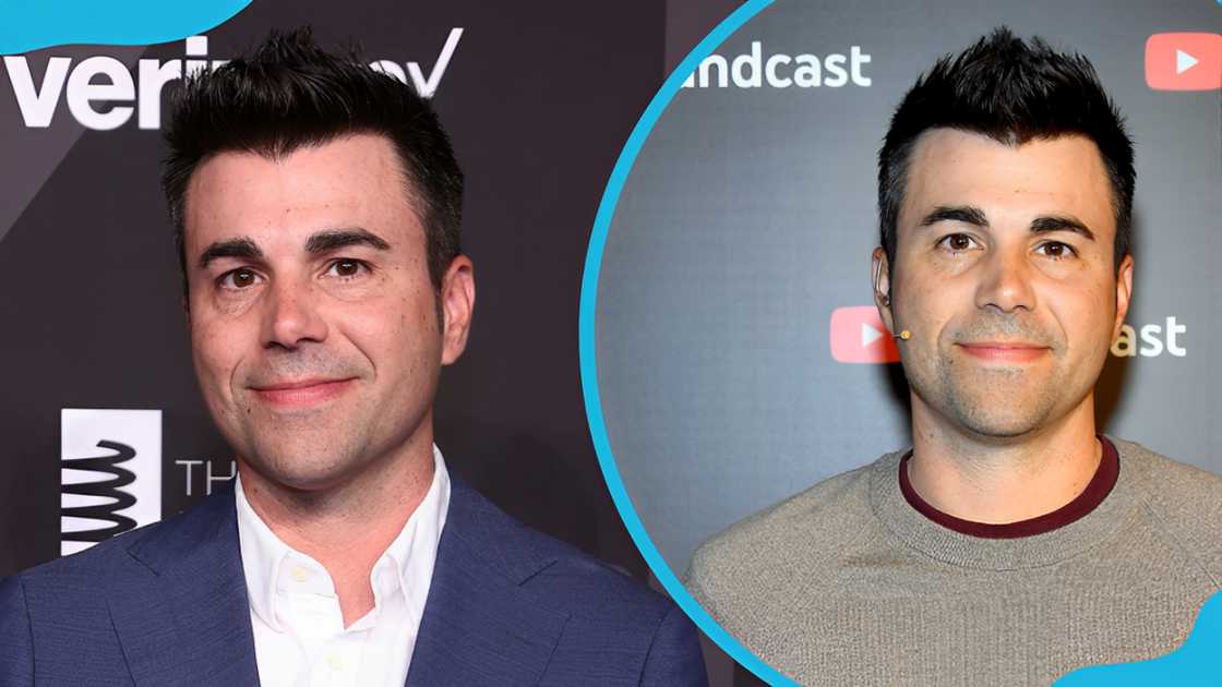 Mark Rober attends the 26th Annual Webby Awards (L). Rober attends the YouTube Brandcast 2022 (R)