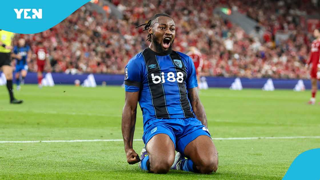 Antoine Semenyo, Liverpool, Premier League, AFC Bournemouth, Mohamed Salah, Hugo Ekitike. Antoine Semenyo, Liverpool, Premier League, AFC Bournemouth, Mohamed Salah, Hugo Ekitike.