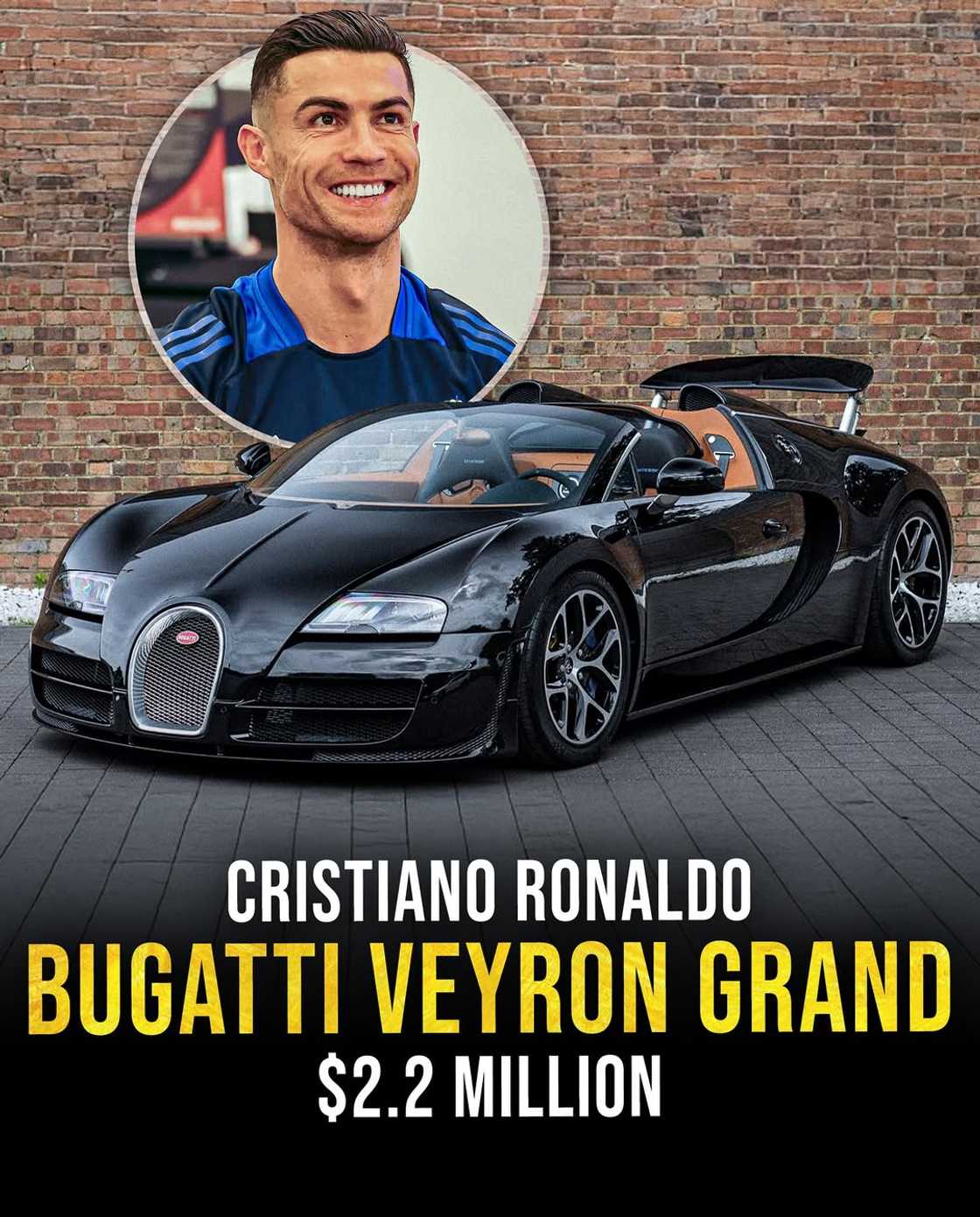 Al-Nassr forward Cristiano Ronaldo's Bugatti Veyron Grand Sport Vitesse ($2.2 million) Al-Nassr forward Cristiano Ronaldo's Bugatti Veyron Grand Sport Vitesse ($2.2 million)
