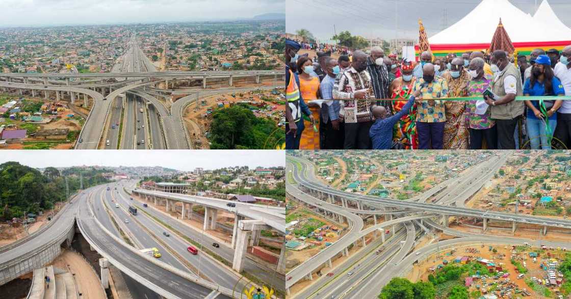 10 photos emerge as Akufo-Addo originally opens 4-tier Pokuase Interchange to traffic