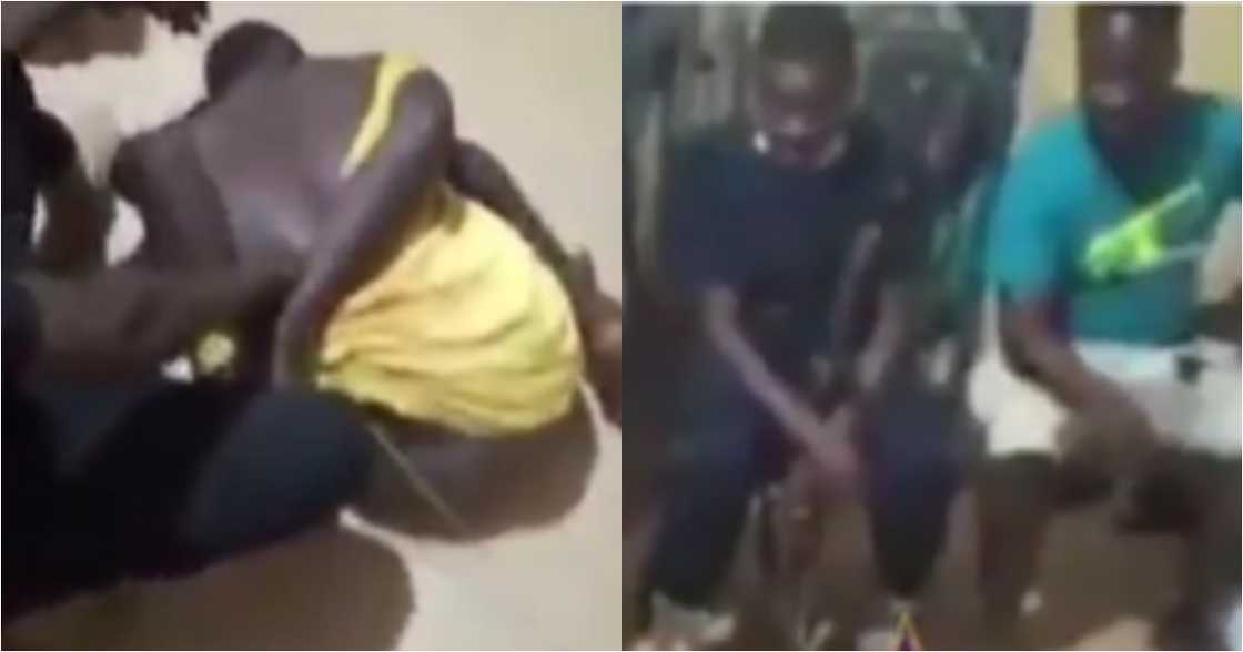 Akyem Abomosu Police seriously whip handcuffed suspect with broom in video