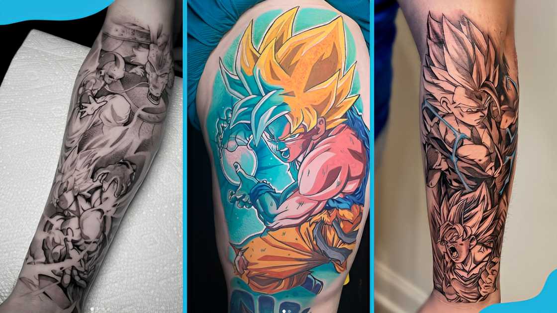 Dragon Ball Z half-sleeve tattoos