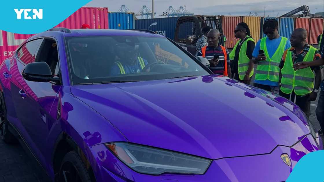 Shatta Wale, Shatta Wale Lamborghini, Shatta purple Lamborghini, Shatta Lambo Tema port, Tema harbour Lambo Shatta Wale, Shatta Wale Lamborghini, Shatta purple Lamborghini, Shatta Lambo Tema port, Tema harbour Lambo