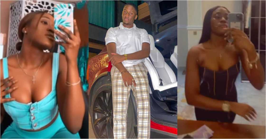 Saahene Osei: Despite's 18-year-old son causes stir as he flaunts photos of pretty ladies